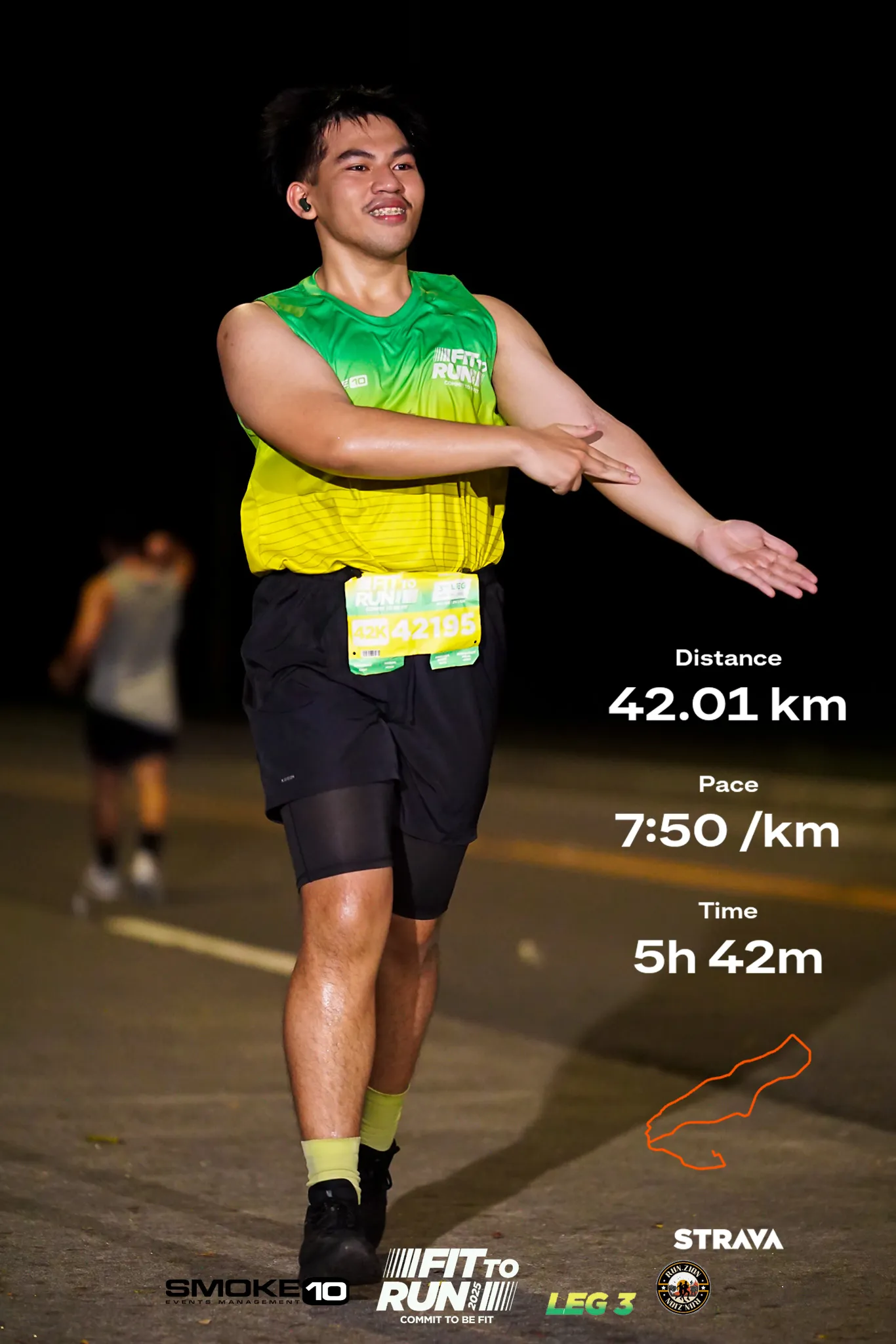 Mark finishing a full marathon
